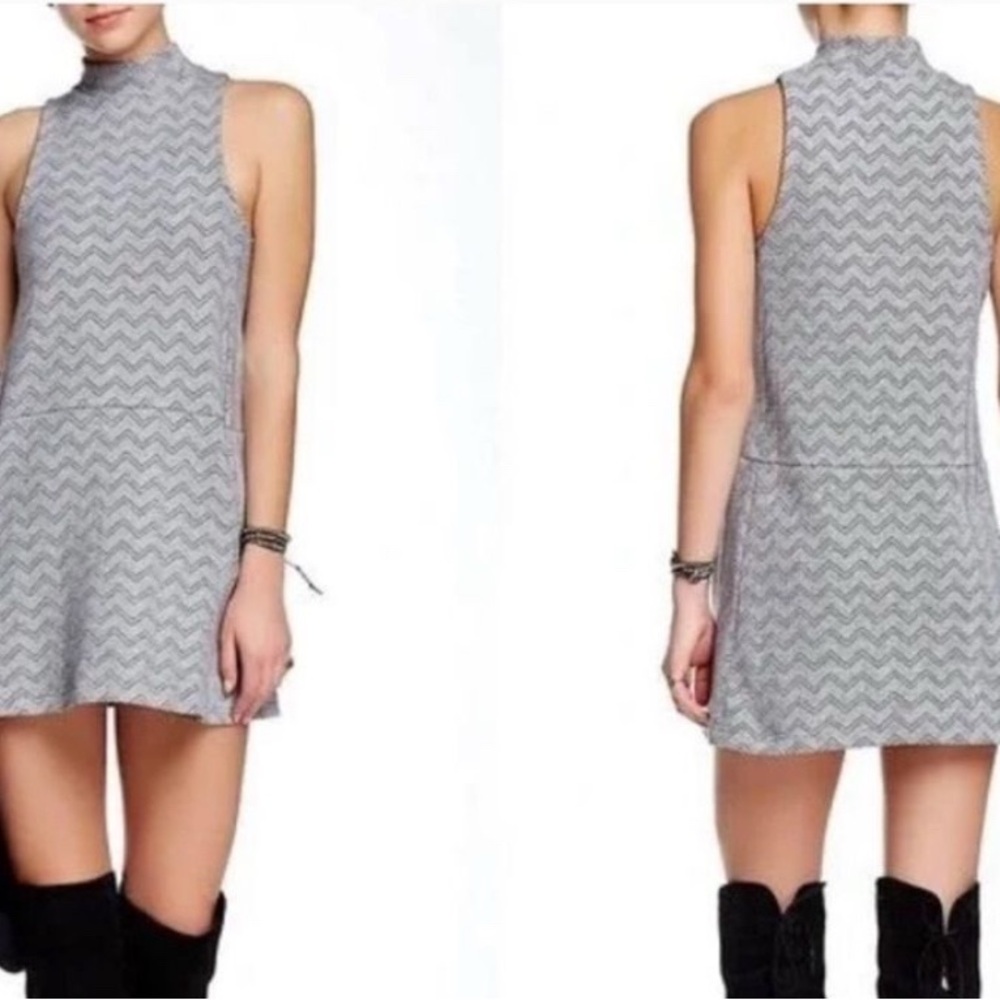 Like New Free People Twiggy Chevron Mini Dress sz XS